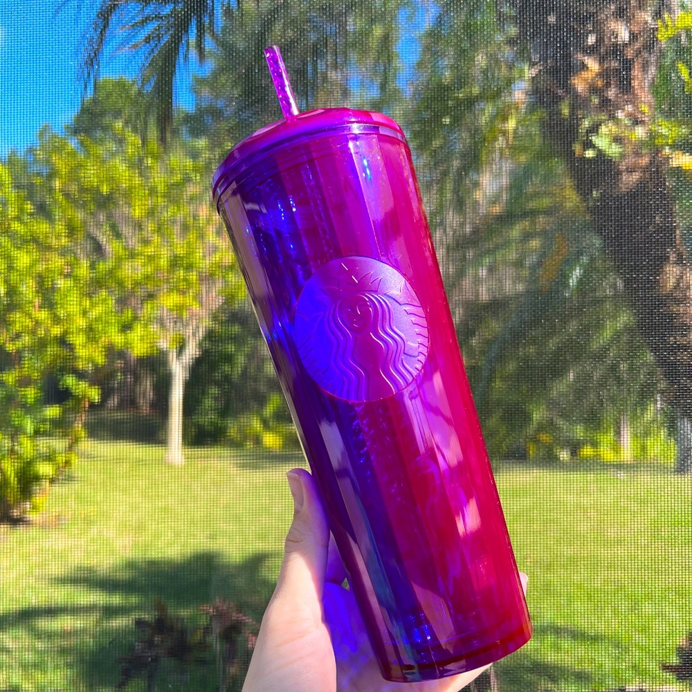 Starbucks Iridescent Purple Pink Dome Kaleidoscope Tumbler π - Picture 1 of 7